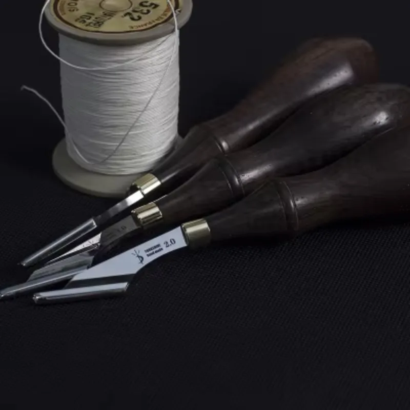 Высококачественная кожаная канавка из орехового дерева DC53, стальная штамповка, процесс криогенной нитриды, профессиональные инструменты для самостоятельного изготовления кожи ручной работы