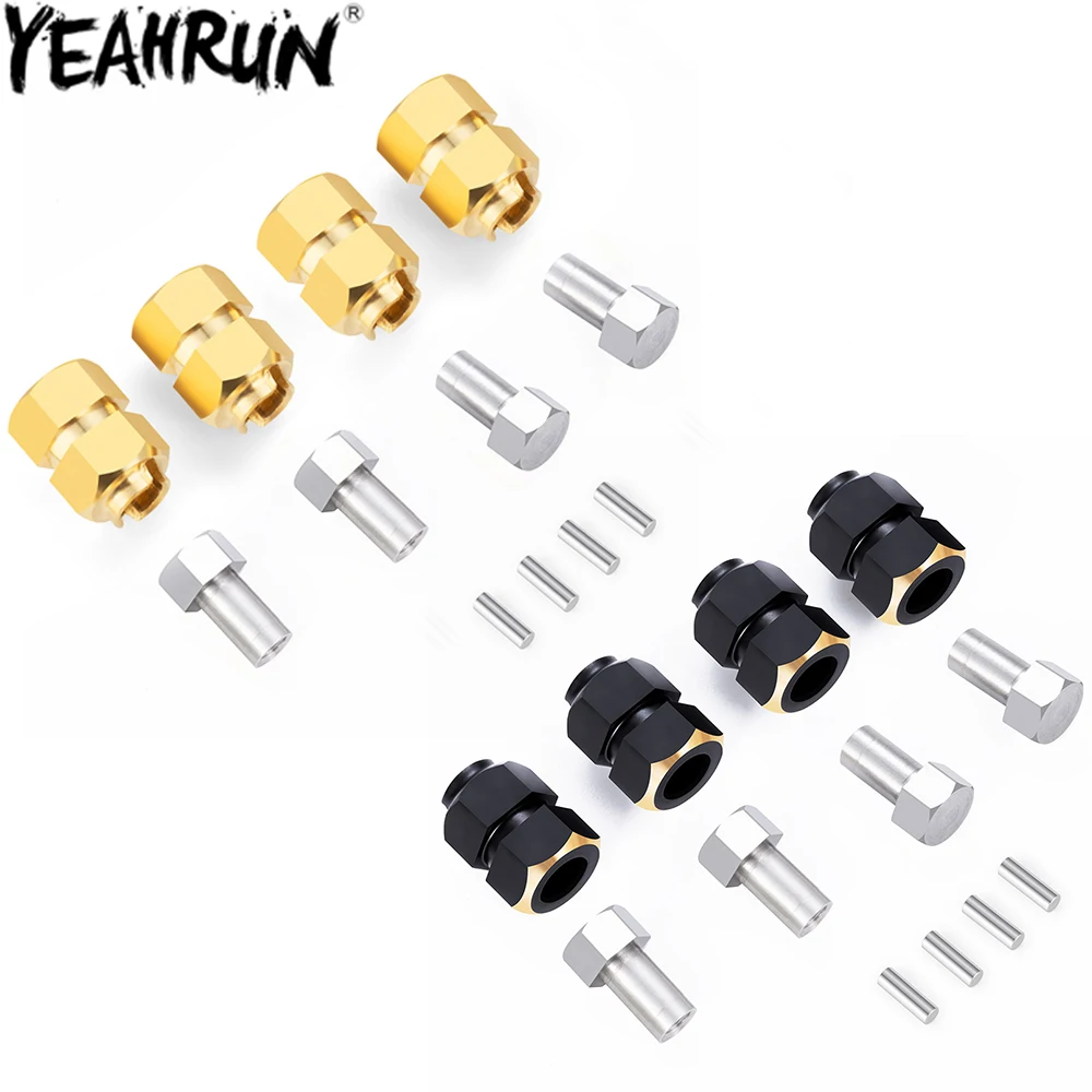 YEAHRUN 7MM Brass Wheel Hex Hub Extender Adapters for TRX4M Bronco Defender K10 F-150 1/18 RC Crawler Car Model Parts