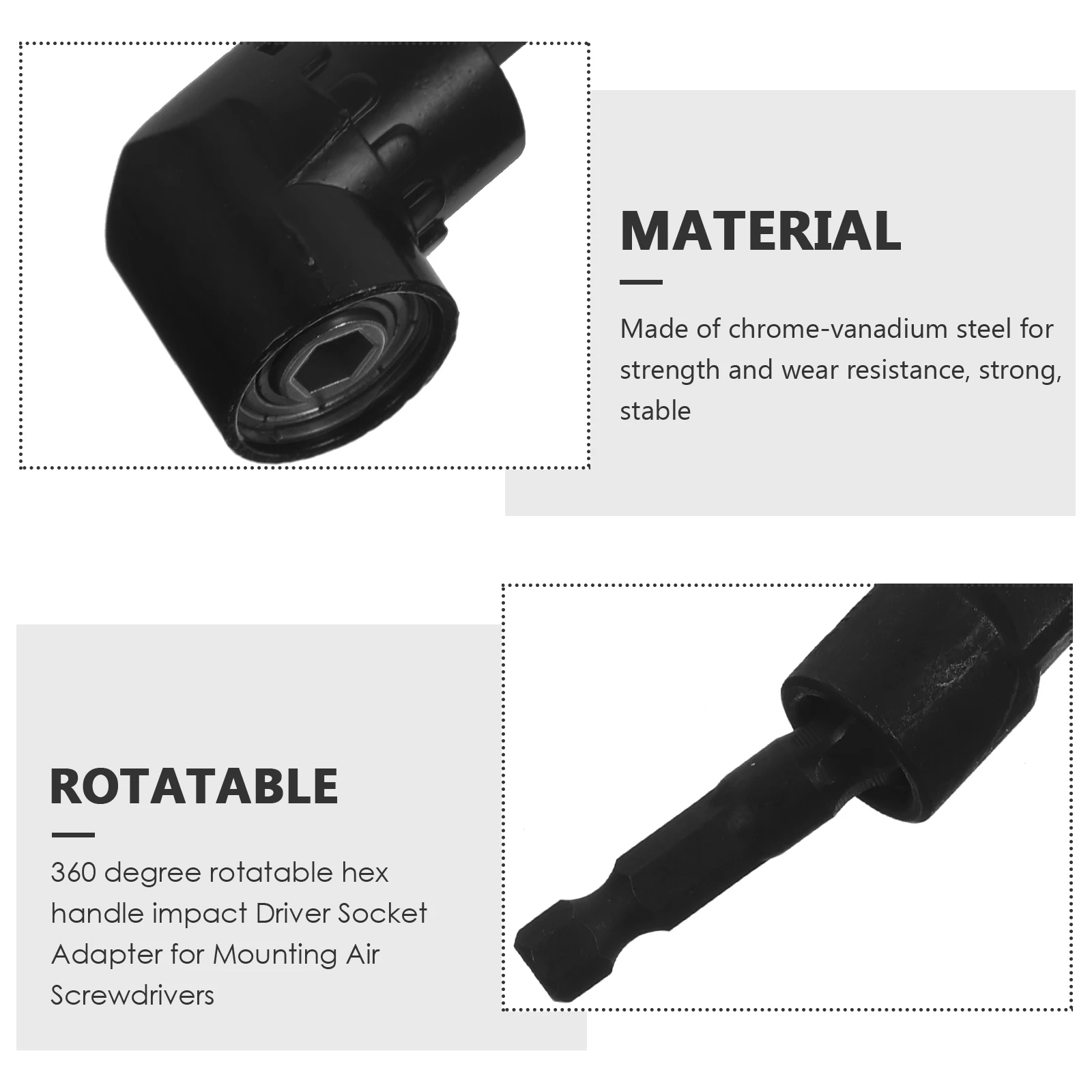 

Right Angle Drill Bit Adapter Kit Steel Ball Impact Socket Extensions Attachment Chrome Vanadium Man Sockets Attachments
