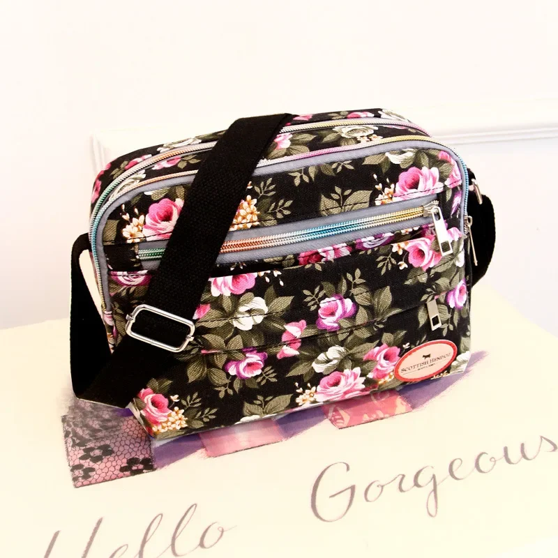 2023 Women\'s Canvas Bags Shoulder Diagonal Small Square Handbag Multifunctional Hot Sale Large Capacity Nylon Crossbody Bag