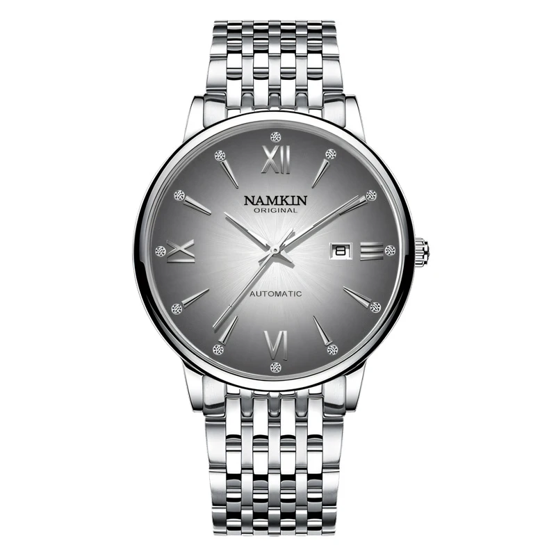 

NAMKIN brand stainless steel strap business Leisure waterproof men mechanical watch fashion automatic men date luxury watches