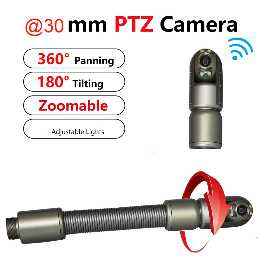 360degree Sewer Pipe Inspection Camera 30mm Pan Tilt Rotation Camera Integrated Pipe Sewer Drain Plumbing Inspection System
