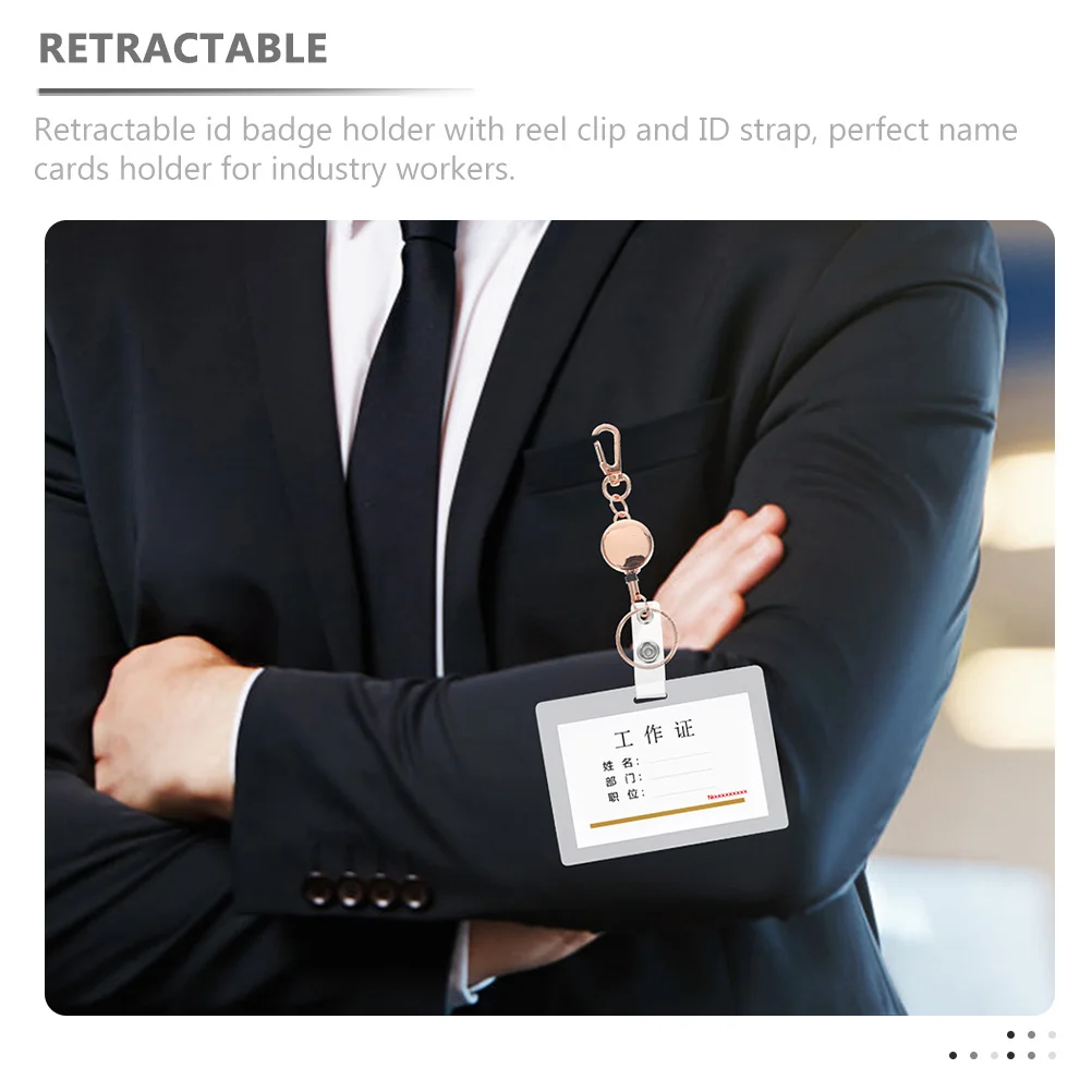 2 قطعة حامل شارة قابل للسحب مفتاح سلسلة سبائك الزنك العملي Id شارة بكرة للممرضات المعلمين الطلاب العاملين #5