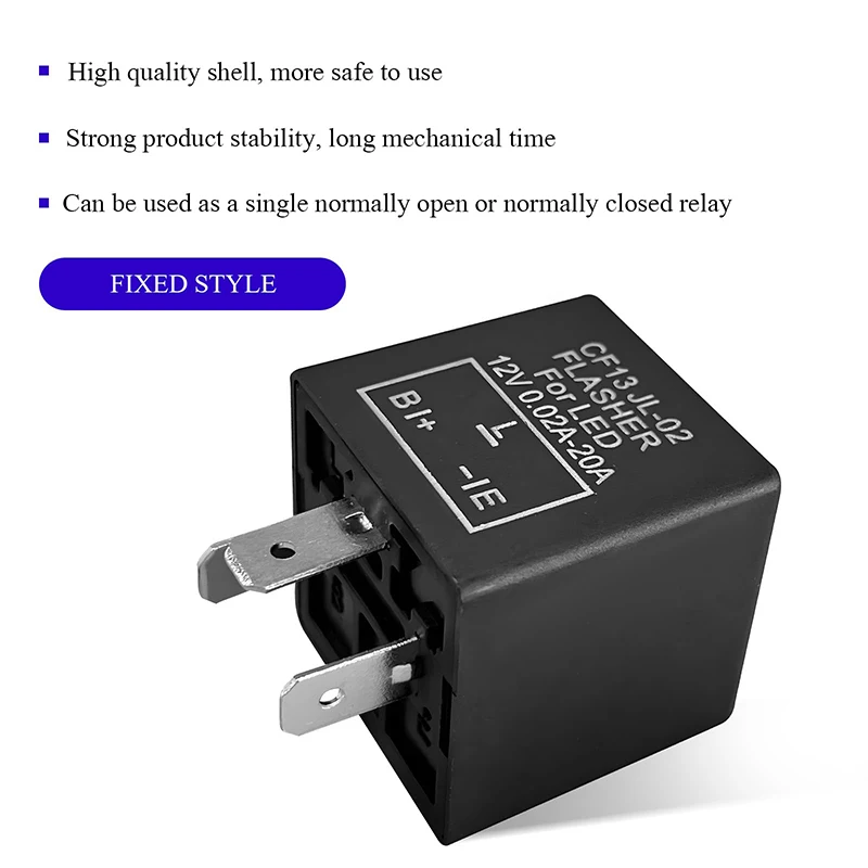 CF13 LED Electronic Flasher Relay CF13 JL-02 EP34 3-Pin 12V 0.02A-20A Turn Signal Fixed Relay For Car Accessories