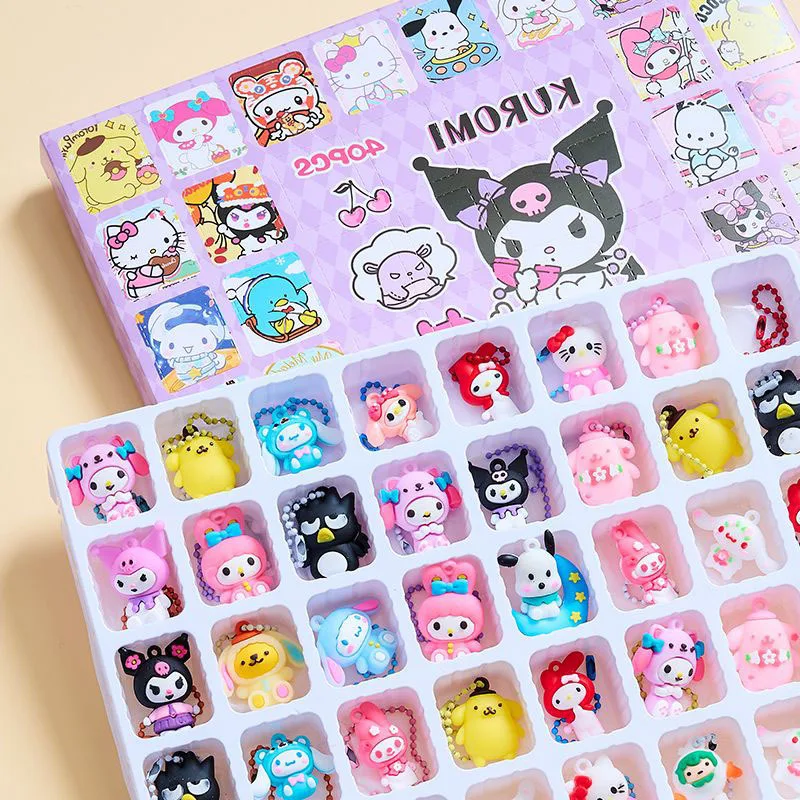 Sanrio Hello Kitty Eggy Party Lotso 36Pcs Blind Box Anime Figure Hole Outfit Surprise Box Kids Diy Pendant Scratcher Toy Gifts