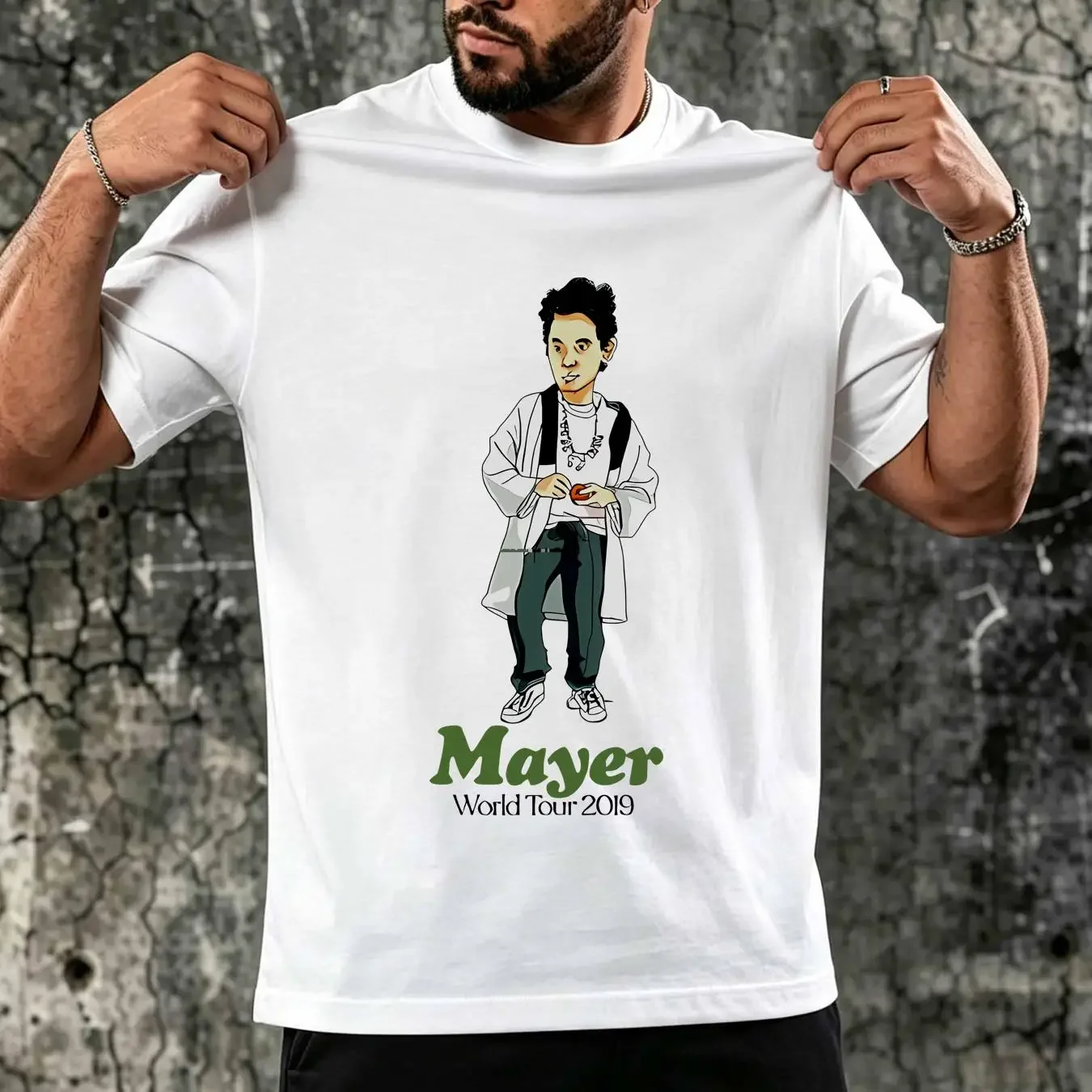 washed T Shirt John Mayer World Tour 2019 Full Size S 5XL long or short sleeves vintage Washed Comfortable Breathable Stretched