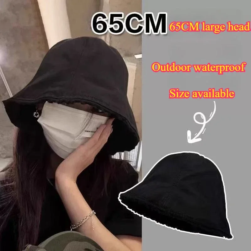 Enlarged Deepening 65CM Sun Fisherman Hats for Wome Outdoor Beach Bucket Cap Summer Autumn Sunscreen Sun Visor Caps Bonnet