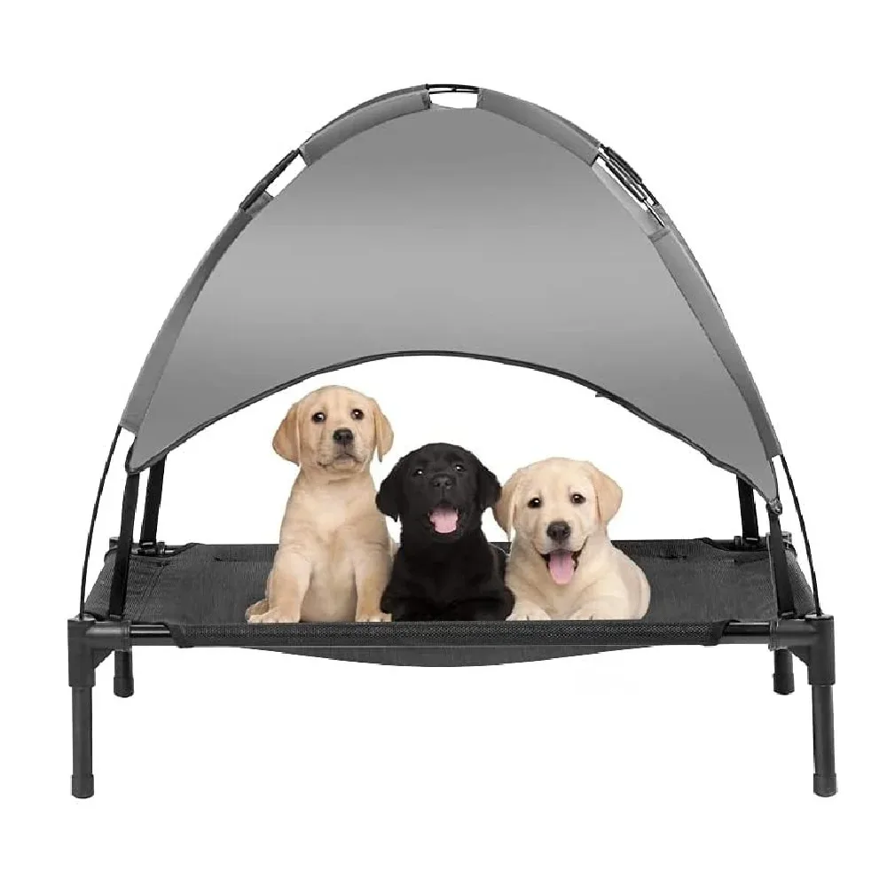 Suitable for outdoor waterproof metal stainless steel frame good load bearing elevated dog bed pet camping bed