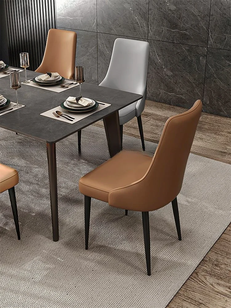 Italian Modern Dining Chair Applicable Scene Restaurant Cafe Hotel Microfiber Leather Material Leisure Furniture