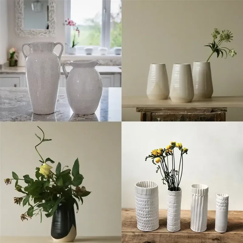 for  Elegant Modern Ceramic Vase China Wholesale Home Decorations with Artificial Flowers Wedding Decoration Tabletop Vase