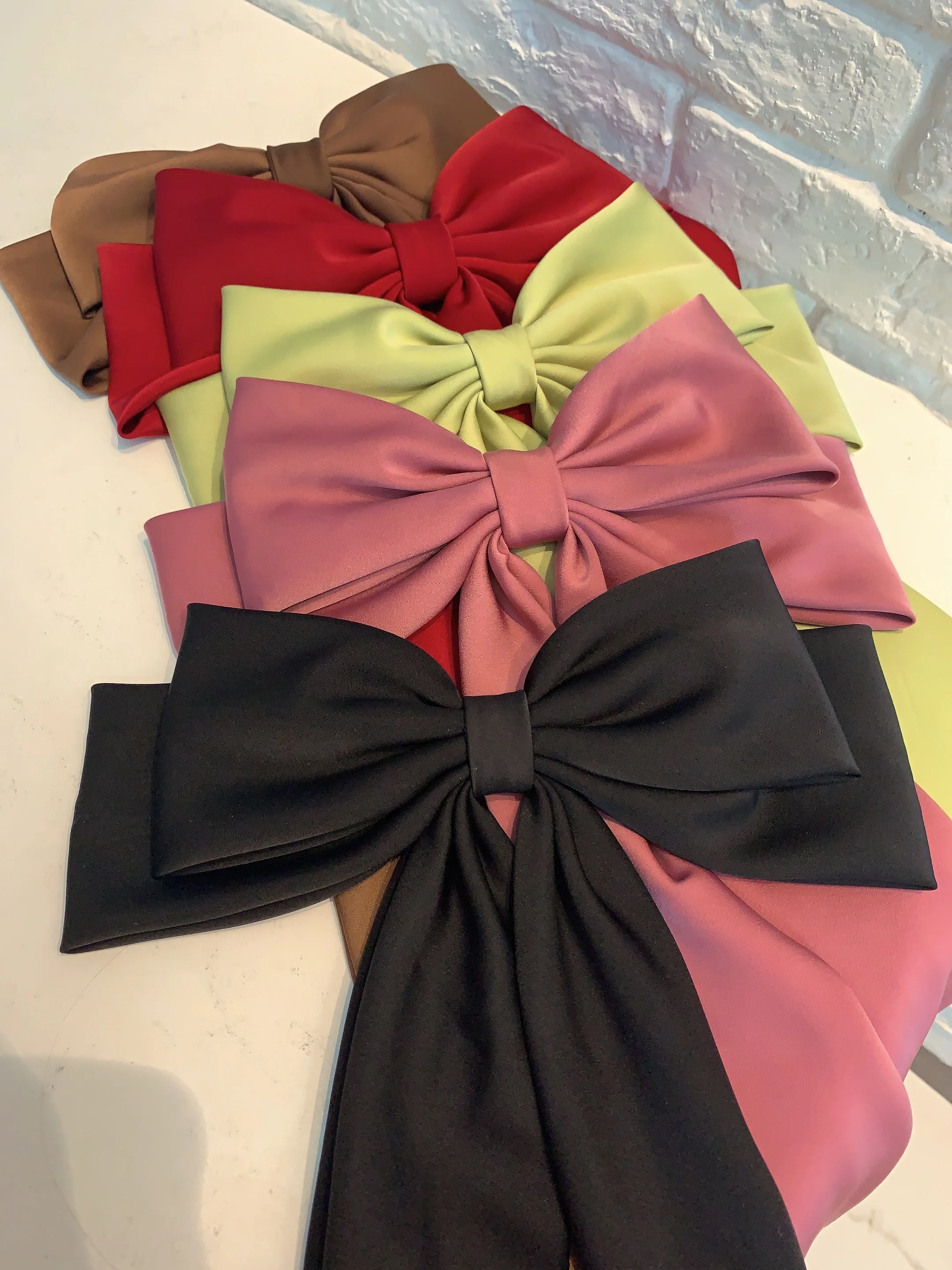 New Fashion Satin Barrette Bow Hair Clip Barrettes Elegant Girls Solid Color Ponytail Clip Streamer Headwear Hair Accessories