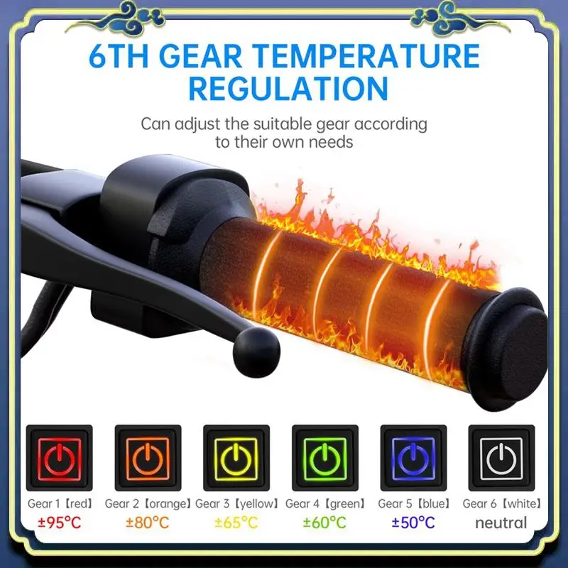 AU16-Motorcycle Heated Grips Handlebars USB Adjustable Insulated Handlebars Electric Scooter Bicycle Warming Accessories