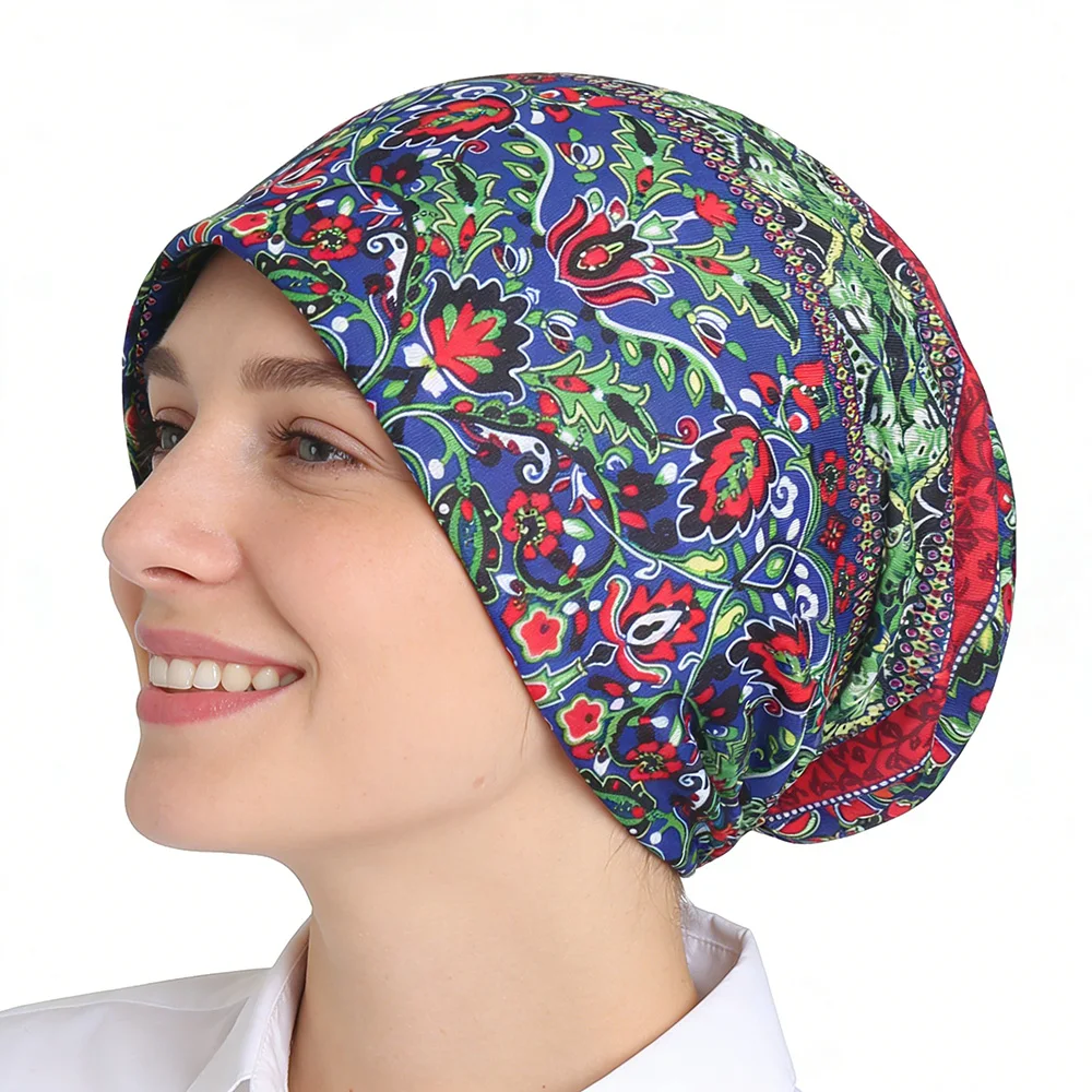 Musterhut im Ethno-Stil, Beanie-Mütze, Skullcap, Kopfbedeckung, Hut – Detail 3
