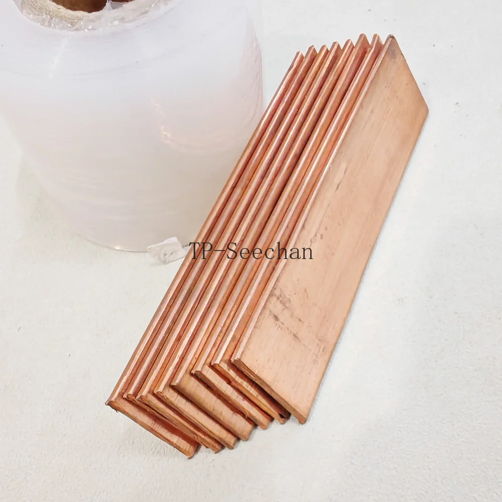 T2 Red Copper Flat Bar Plate Strip Thick 0.05~10mm Pure Copper Foil Strip Solid Metal Sheet Width 15/20/25mm Conductive Busbar