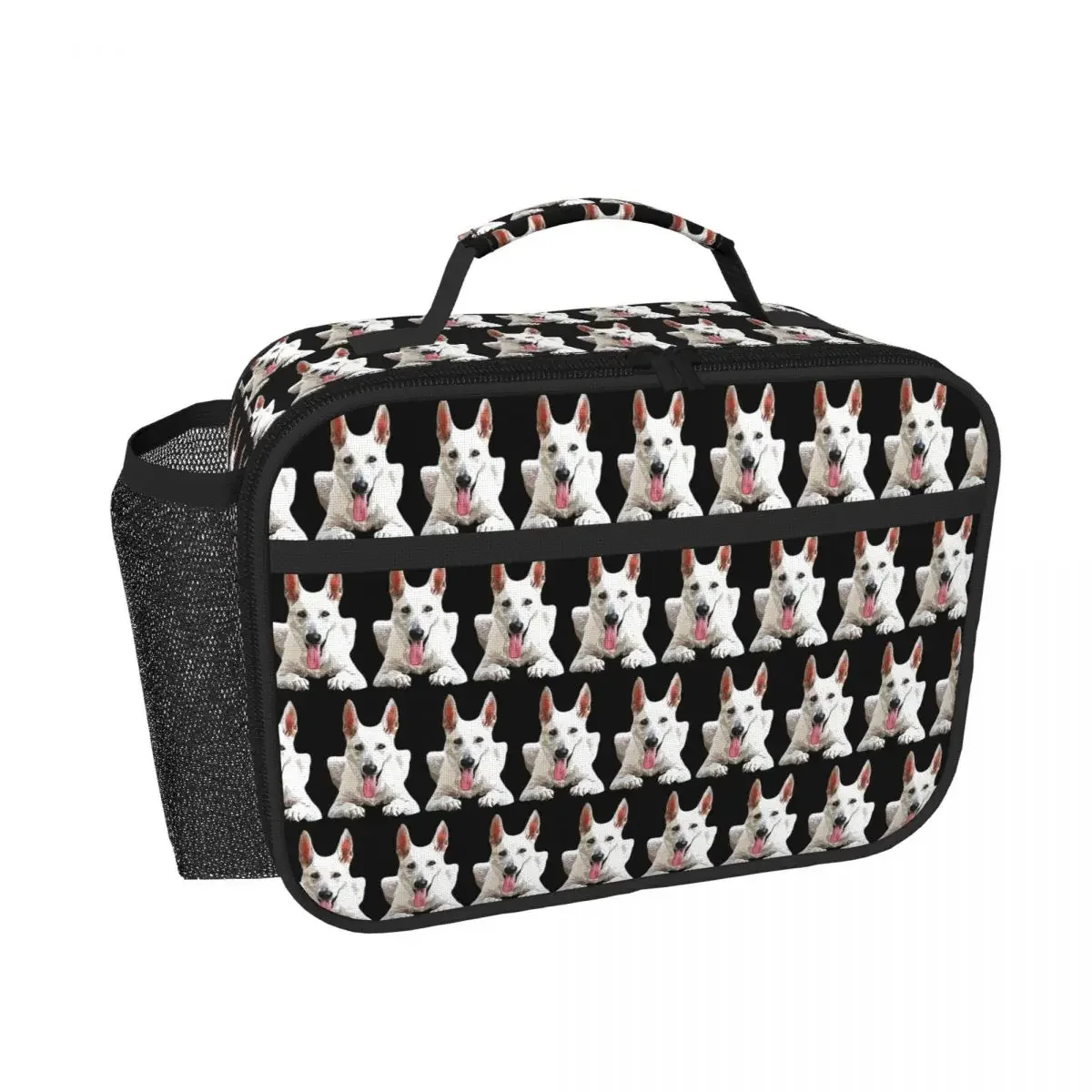 White Swiss Shepherd White German Shepherd Insulated Lunch Bag for Women Kids Portable Food Boxes Thermal Lunch Box Tote