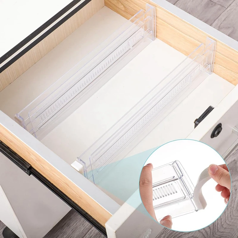 6 Pack Drawer Dividers Adjustable Drawer Organiser Divider (11.8 -19.7 Inch), For Kitchen Bedroom Office Desk Dresser