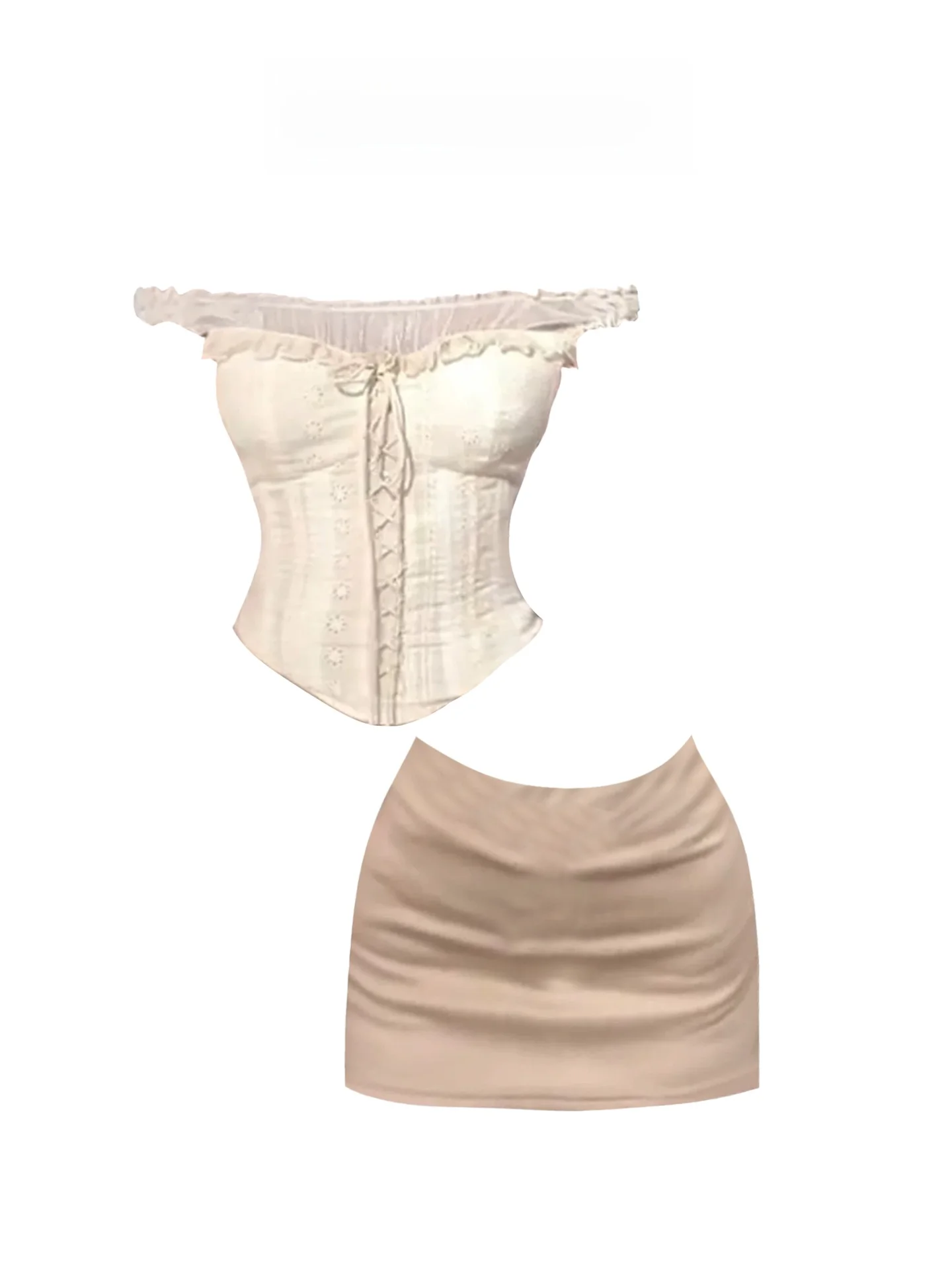 

HEZA тяжелая сексуальная девушка Pure Desire, горячая девушка на одно плечо, топ-труба, женский летний комплект с высокой талией для похудения, облегающая юбка