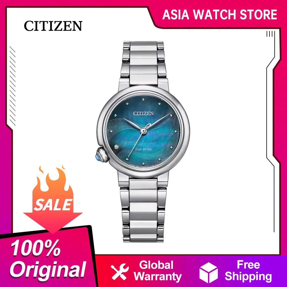 CITIZEN Original women\'s watch Eco-Drive Steel strip Business Leisure Watch Sapphire glass EM0910-80N