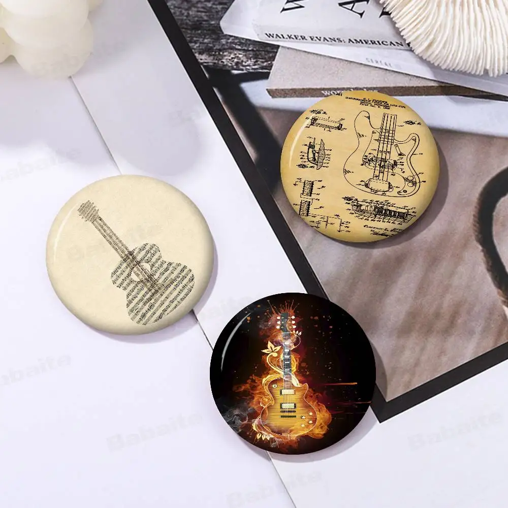 

Guitar Art Anime Button Pin Handmade Brooch for Clothes Cartoon Badge Backpack Decoration Jewelry Accessories