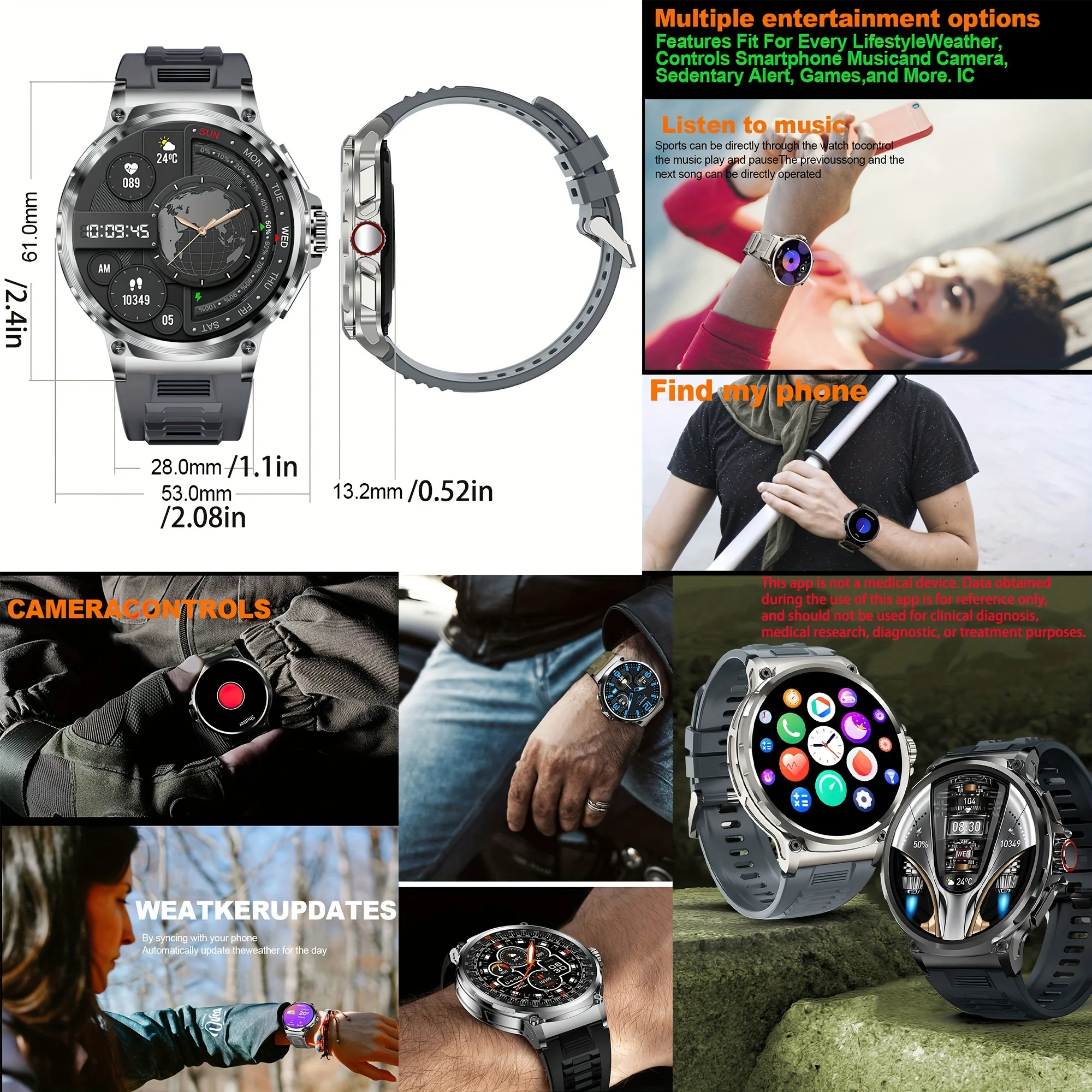 Men'S Smart Watch (Answer/Dial Calls), Fitness Tracker Smartwatch for Android And Iphone, 1.85" Activity Tracker with Calorie Monitoring, Men'S Smart Watch with Call Integration, Wireless Calling Smart Watch, Smart Watch Featuring 2 Bands view 6