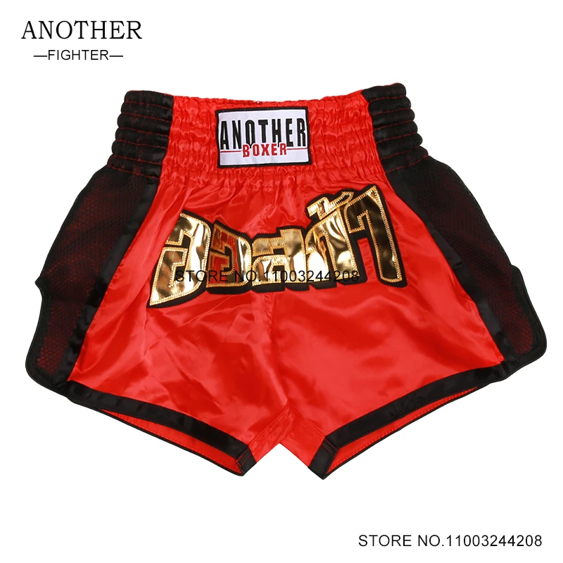 Muay Thai Shorts Kids Adult Satin Thai Boxing Shorts Martial Arts Training Clothes Embroidery Kickboxing Cage Fighting MMA Pants