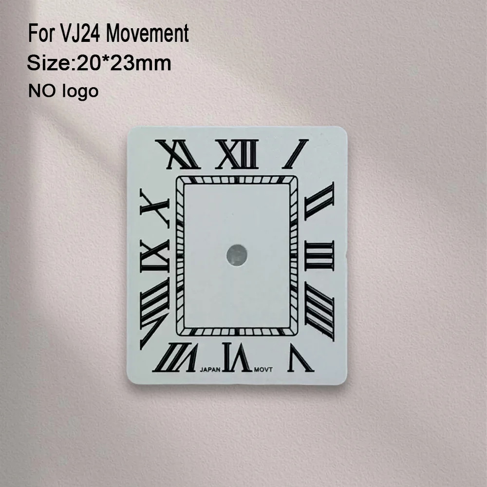 No Logo 20*23mm Women Roman Numeral Square Dial For VJ24 Movement High-Quality Watch Hands Dials Watch Modification Accessories