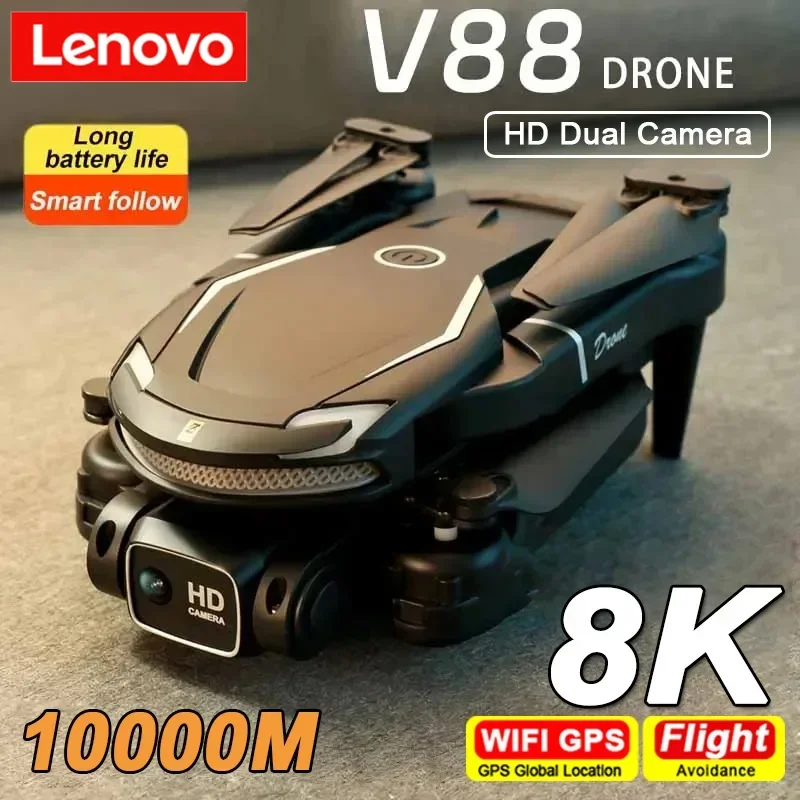 Lenovo 2026 New V88 Professional Drone 4K 8K Dual HD Camera 5G FPV 15000M Ultra Long Range Foldable RC Quadcopter Aerial Toy view 2
