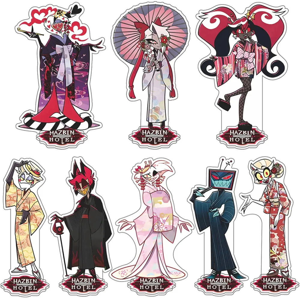 

Hazbin Hotel Anime Vaggie Angel Dust Alastor Husk Charlie Morningstar Acrylic Stand Standing Plates Desktop Ornament Gift