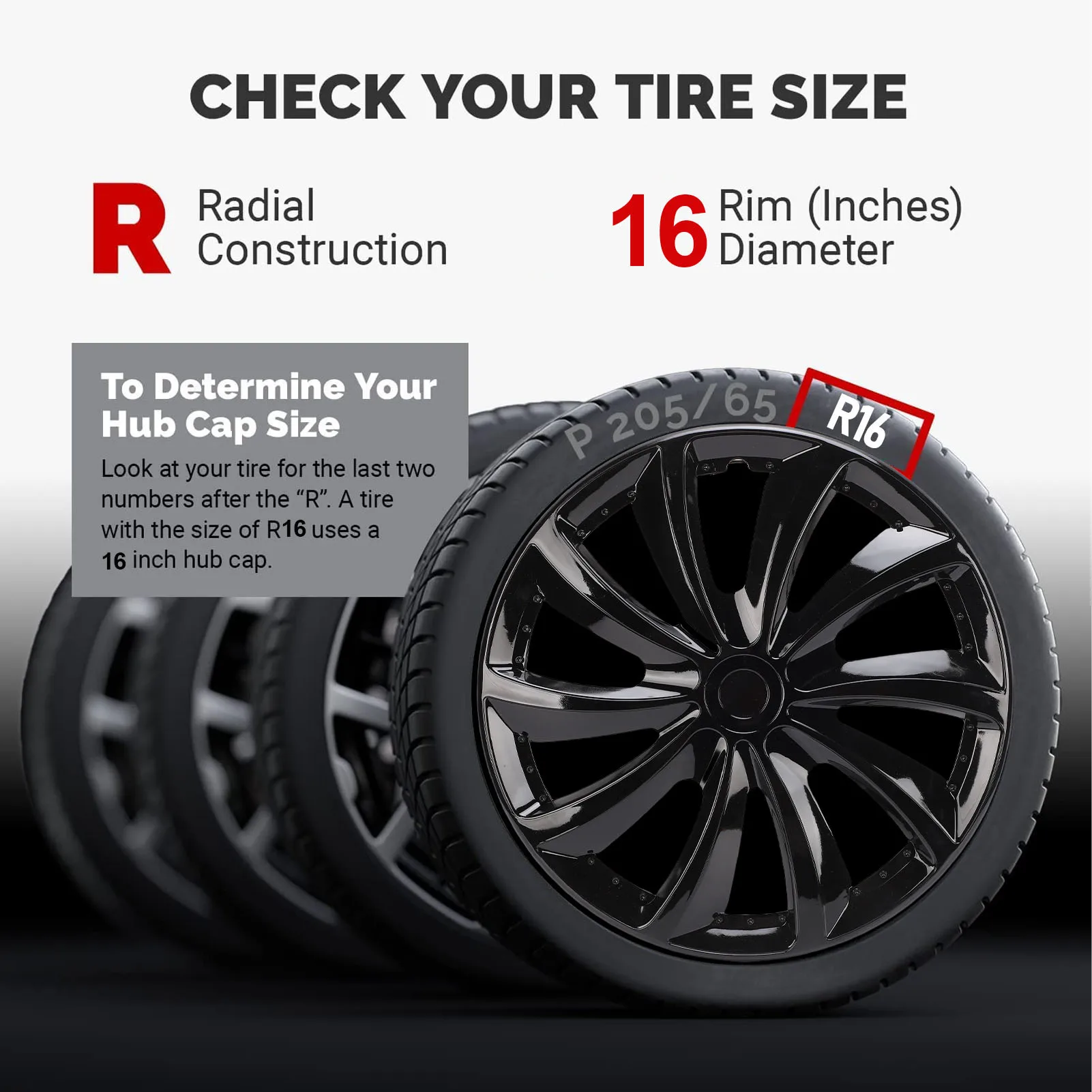 

4 Pcs 16 Inch Hubcaps Anti Scratch Protection Stylish Look Universal Fit R16 Wheel Rim Cover for Most Cars Truck SUV