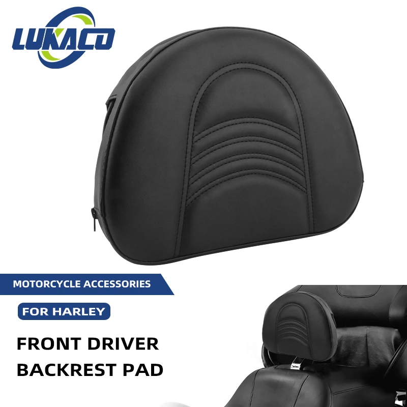 Motorcycle Front Driver Backrest Pad Rider Cushion Pillow Mounting Kit For Harley Touring Road King Street Electra Glide FL FLHT