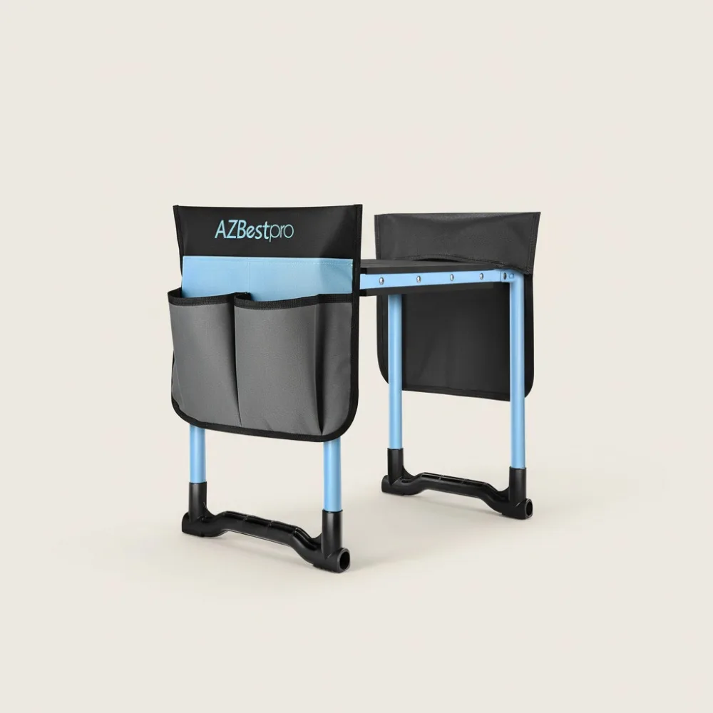 

Foldable Garden Kneeler Seat, 10" Wide Heavy Duty Gardening Stool with Tool Bags - Ergonomic Support for Knee & Back Pain Relief