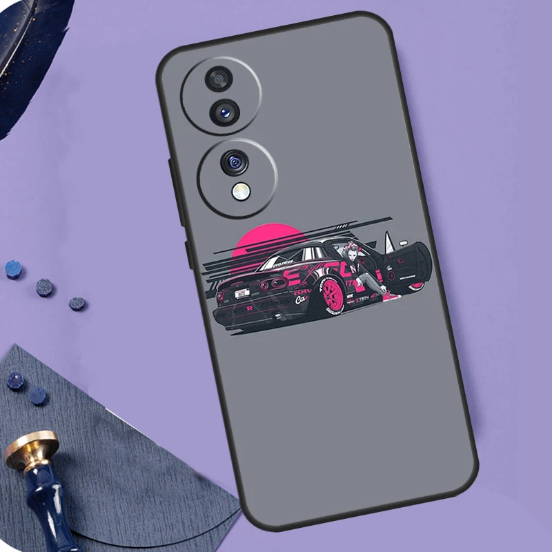 Sports Car JDM Tokyo Drift Case For Honor Magic 6 Pro Magic 5 Lite 50 70 90 Lite X6 X7 X8 X9 X6a X7a X8a X9a X8b X9b