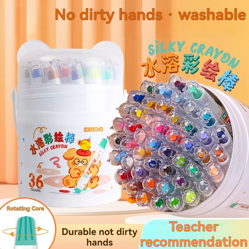 12-48 لون جودة عالية قابل للغسل ألوان الباستيل الزيتية قابل للمسح غير القذرة الأيدي الملونة تلوين مع صندوق تخزين أدوات الطلاء الطفل