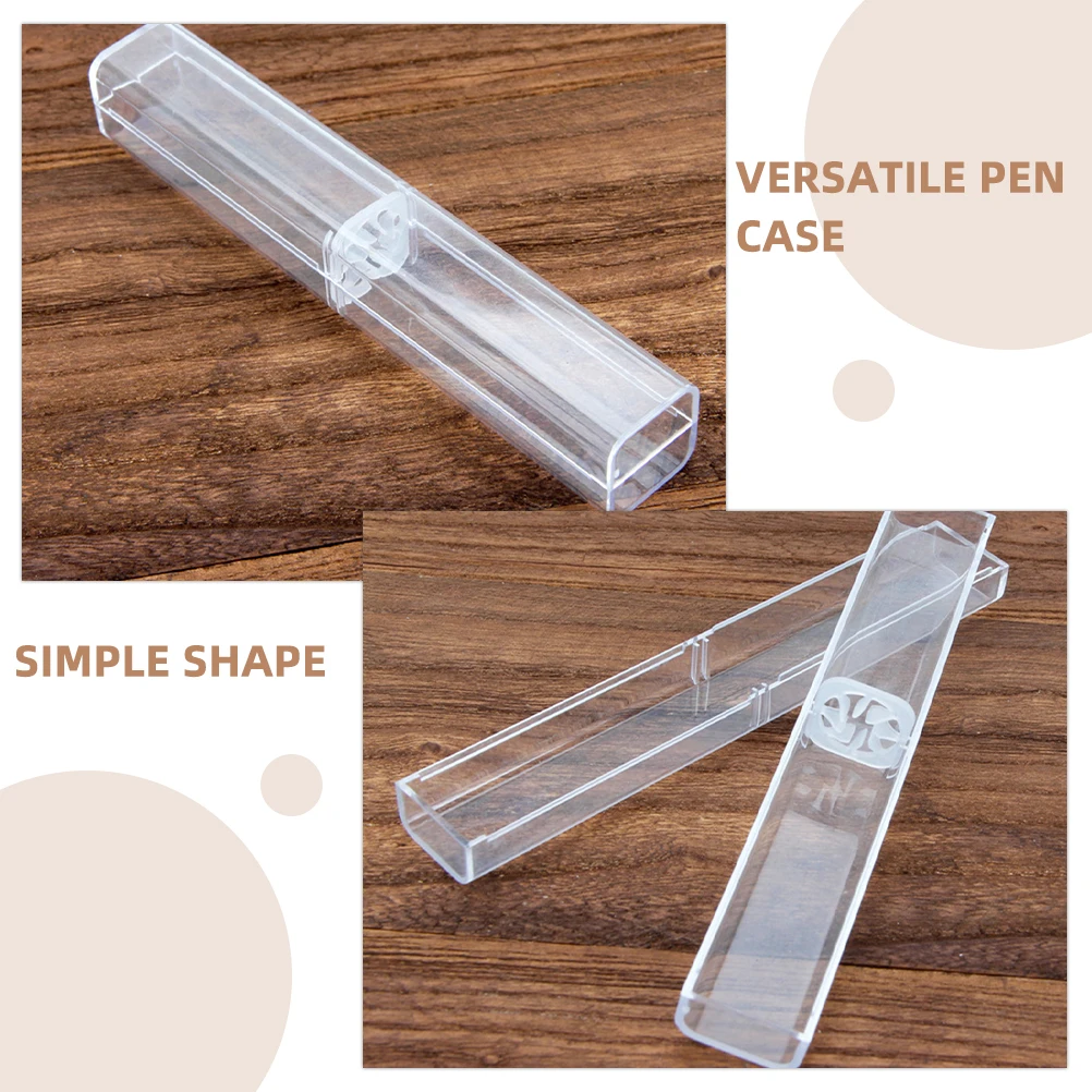 

20pcs Pvc Holder Transparent Case Storage Box Display Tube Empty Single Pen Container Ballpoint Pen Box Gift Packaging