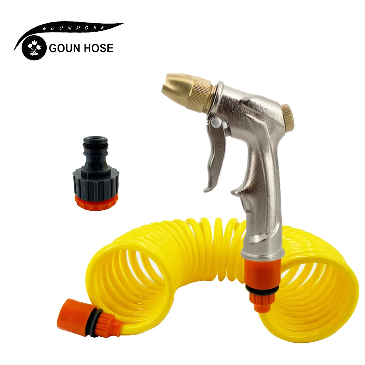 GOUN HOS Garden Hose with Metal High Pressure Car Wash Water Gun Flexible And Stretchable EVA Hose, Suitable For Lawn Irrigation