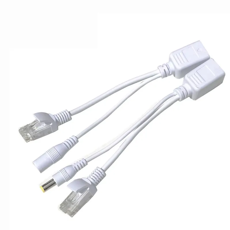 1pair 12V Poe Adapter Cable Rj45 Poe Splitter Injector Kit Power Supply cable Separator Cctv Accessories