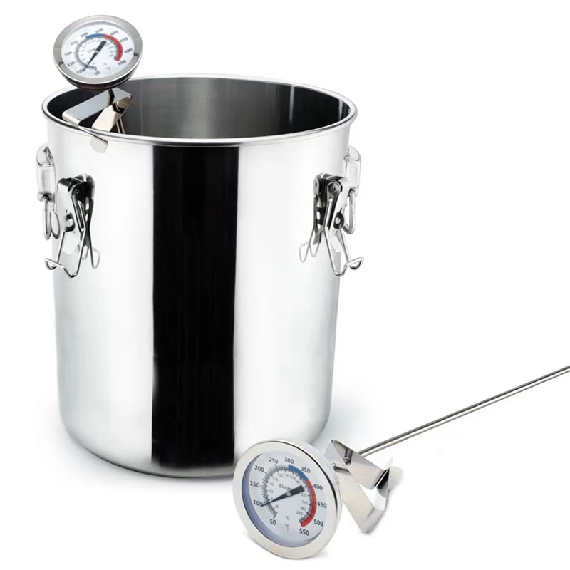 Candy Oil Thermometer Kit For Fring, With Pot Clip,12Inch Probe - For Tall Pots,Beef,Lamb, Meat Cooking