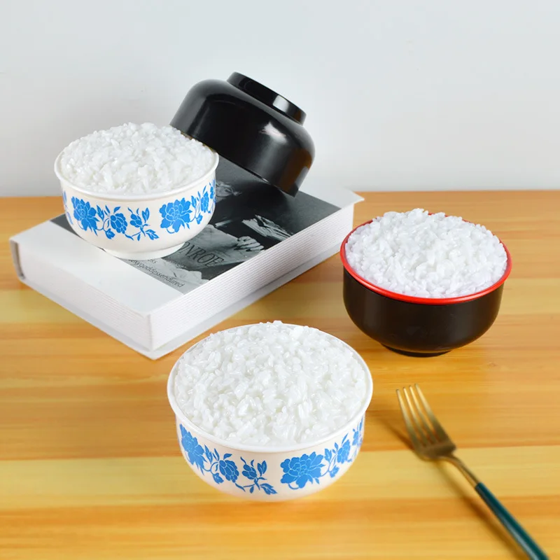 

1:1 Simulation Big Bowl Cooked Rice Fake Food Model Table Ornaments Chinese Restauran Dishes Display Samples Photography Props