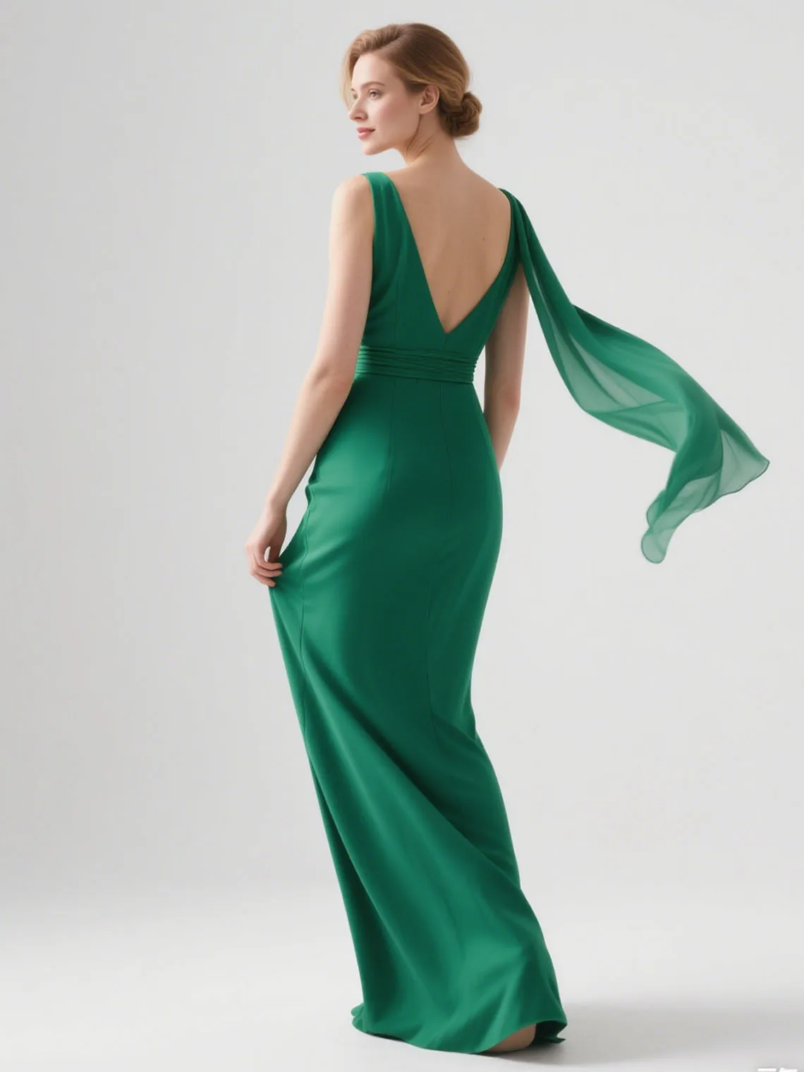 Gaun Malam Sifon Panjang Tanpa Lengan Leher V Putri Duyung Elegan Vintage dengan Gaun Pesta Pernikahan Punggung Terbuka 2025 gratis disesuaikan