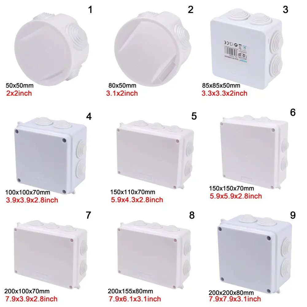ABS Plastic Waterproof Power Box IP65 Electric Control Box DIY Indoor Outdoor Wire Shell Connection Cable Branch Junction Box image 6