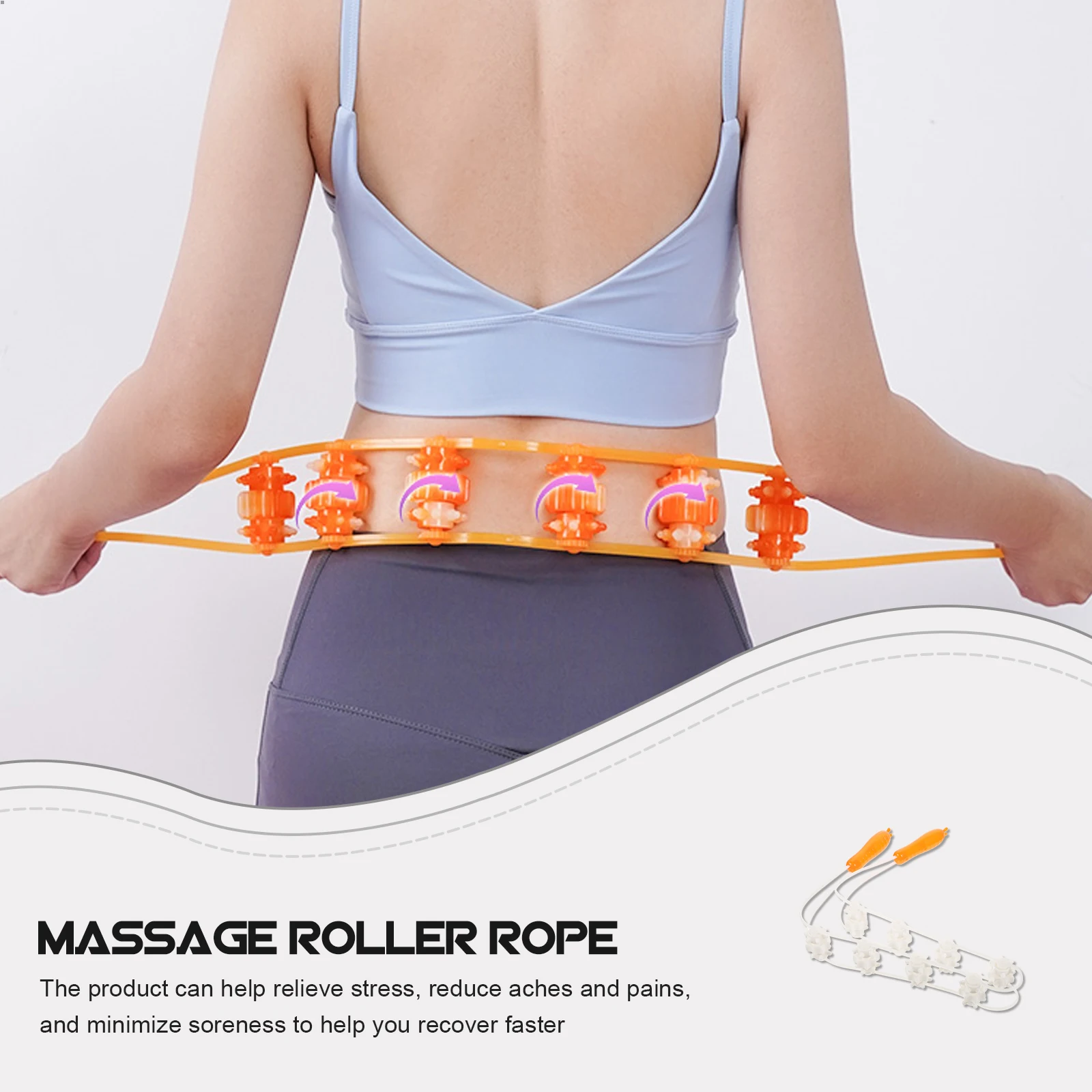 

Ball Massage Tool Back Massager Portable Pain Relief Tpe Trigger Point Roller Muscle Waist Body Calf Massager Tool Rope Home