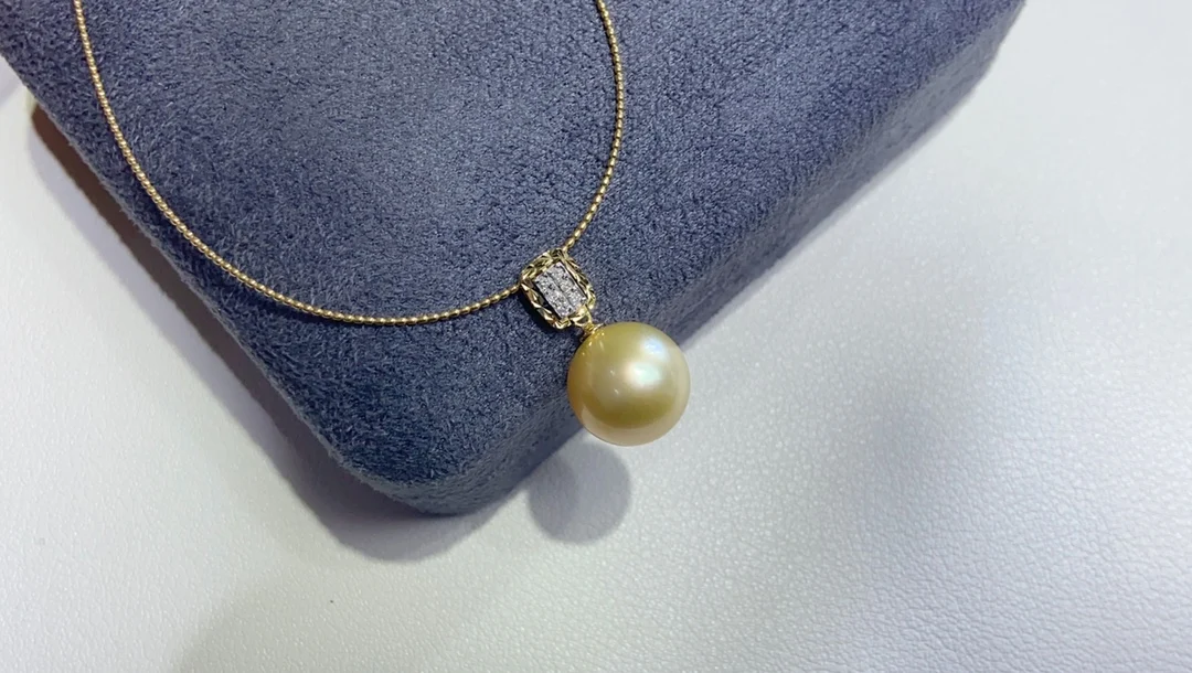 DIY 18K Diamonds  Pearls Pendants Bases Pedestals Necklaces for Women Not Include Pearls JCY