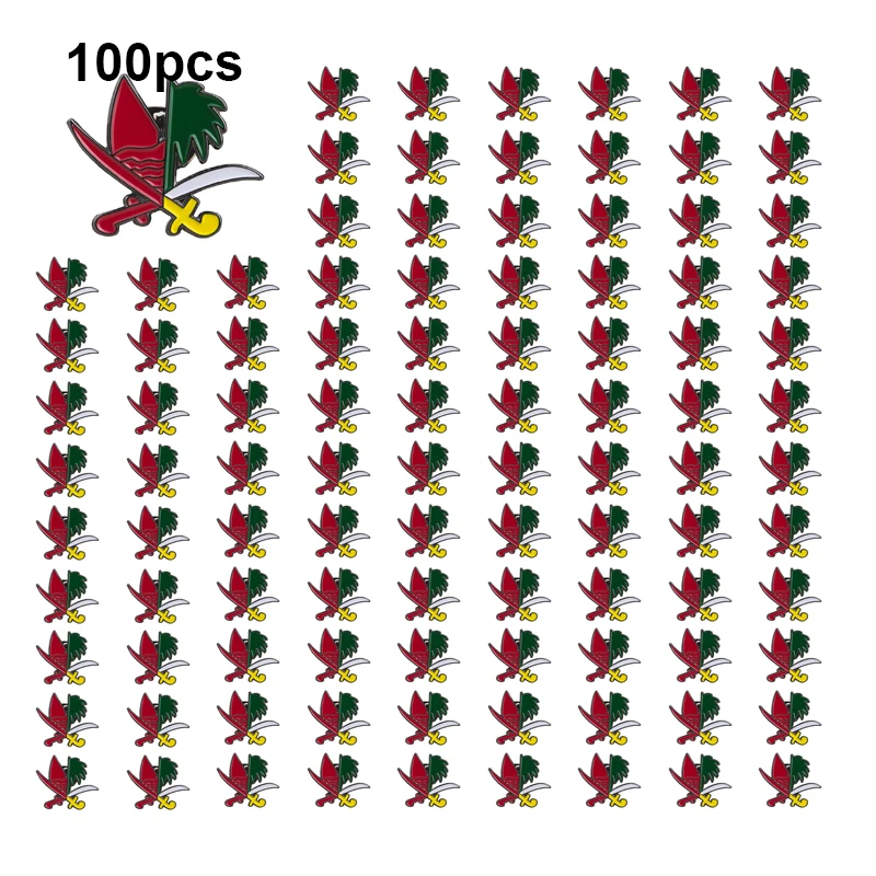 1-5-10-50-100 قطعة قطر ومملكة العربية السعودية العلم شارة بروش دبابيس التلبيب الطبيعية العلم التلبيب دبابيس علم الدولة شارة #4