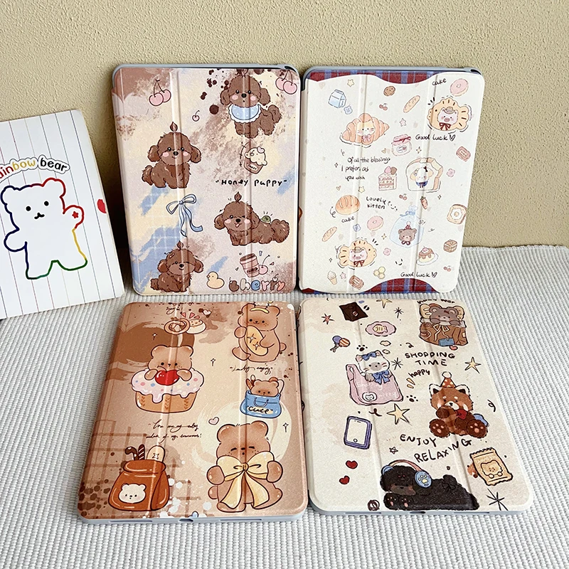

Case for IPad 5th 6th 7th 8th 9th 10th 11th Generation for Ipad Air 3rd 4th Mini A17 Pro 11 12.9 13 Inch M2 M3 M4 Dog Bear Cute