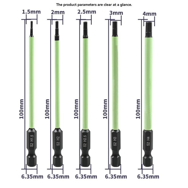 

A25F-10 Piece Set Of Magnetic Hex Head Hex Wrench Drill Bits For 1/4Inch Hex Shank Alloy Steel Tools