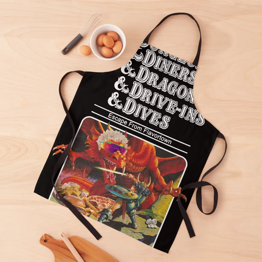 

Dungeons & Diners & Dragons & Drive-Ins Dives Escape from Flavortown Apron For Kitchen Waiter Uniforms Apron