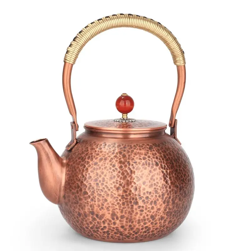 Pure hand-hammered copper teapot antique thickened non-coated kettle teapot outdoor tea stove boiling tea high-grade teapot