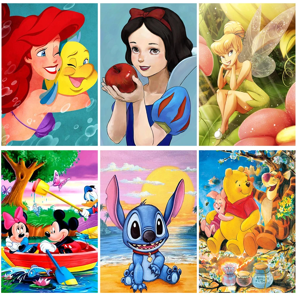 

Disney 5D Diamond Painting Cartoon Princess Mosaic Set Full Drill Square Lilo Stitch Embroidery Creative Art Hobbies Home Decor