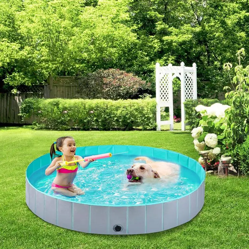 Foldable Dog Bathtub Kids Swimming Pool Portable Outdoor Bathing Basin PVC Pet Bathing Tub Children Ball Pits Paddling Pool