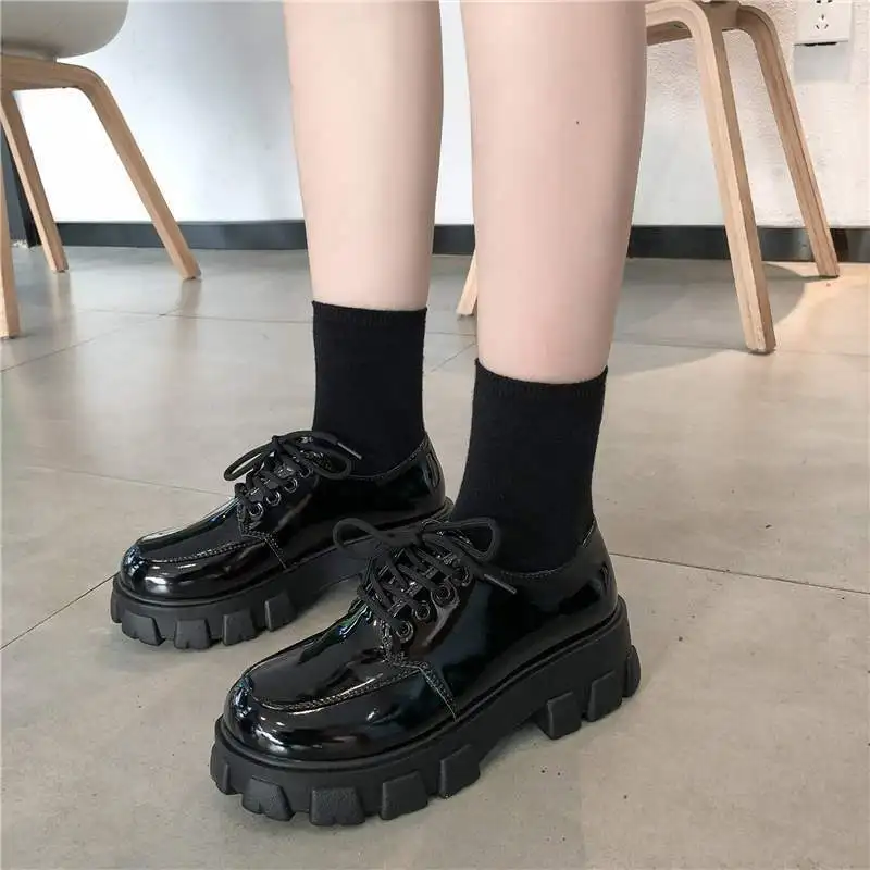 Wednesday Addams Cosplay Shoes Kids Thick Bottom Vintage Gothic Wind Fashion Shoes Girls Women Halloween Party Costume Shoes